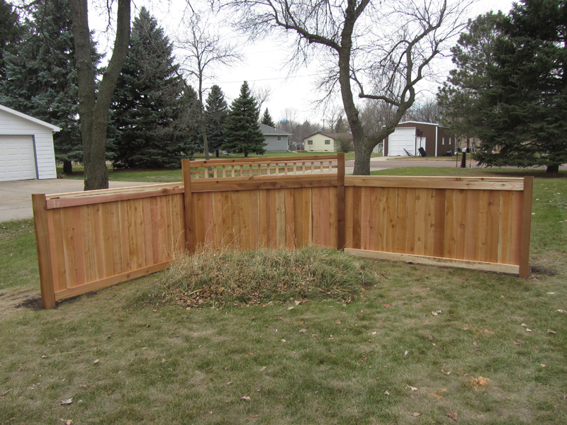 AmeriFence Corporation Madison, Wisconsin - Wood Fencing, Decorative Cedar Privacy with Picket Accent AFC, SD