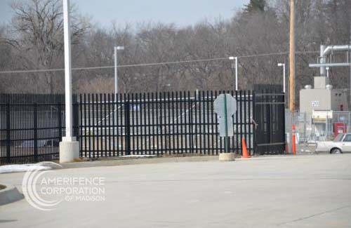 AmeriFence Corporation of Madison, WI B & B Hy-Security Delta Scientific Gibraltar Ty-Metal Plus System hydraulic bollards wedge cable barrier barrier arm gate K-Rated M50 M30 K4 K8 K12 concertina wire razor wire chain link infrared detection microwave detection barbwire prison correctional airport manufacturing vehicle restraint system vehicle testing hydraulic bollards crash cantilever gate mobile vehicle barrier crash rated