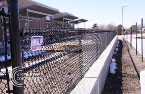 Fence Company Madison, WI residential industrial high security recreational sport ballfield tennis court basketball pickleball football stadium track high school college playground  chain link  gate posts tubing pipe top rail chain link fabric wire mesh galvanized aluminum vinyl coated black brown green 9 gauge fence fencing security perimeter hinges installation repair costs panels hardware fittings Fence Contractor Madison, WI