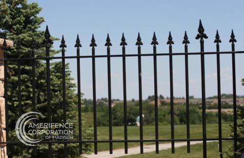 Fence Company Madison, WI ornamental custom metals decorative rail picket posts powder coating Montage Aegis Echelon Stalwart Ameristar Fortress Forester Beta Guardiar Master Halco Stephens Pipe Jamieson security quad flare spear flat top flore deliss iron steel aluminum commercial industrial classic majestic genesis warrior  panels posts caps rails prices Fence Contractor Madison, WI