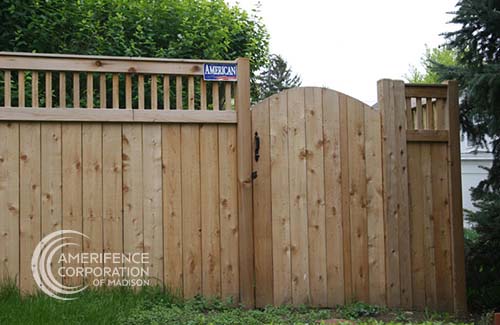 Fence company Madison, Wisconsin residential fence contractors Madison cedar western red cedar treated pine white red yellow CCA  ACQ2 incense fir 2x4 1x6 2" x 4"  1" x 6"  nails stain solid privacy picket scalloped board on board shadow box pickets rails posts installation panels post caps modern horizontal backyard front yard ranch gate garden diy split rail house lattice old rustic vertical metal post picket dog ear contemporary custom